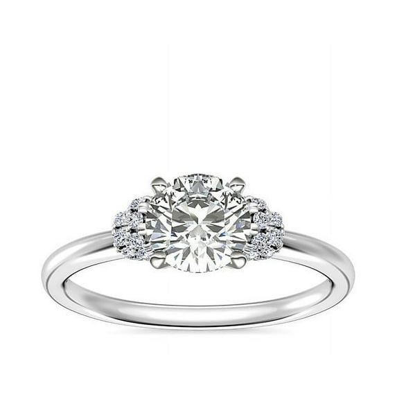 0.65 T.C.W Round Shaped Genuine Diamond Stunning Solitaire Wedding Ring for Women Solid 14K White Gold Size 3.5