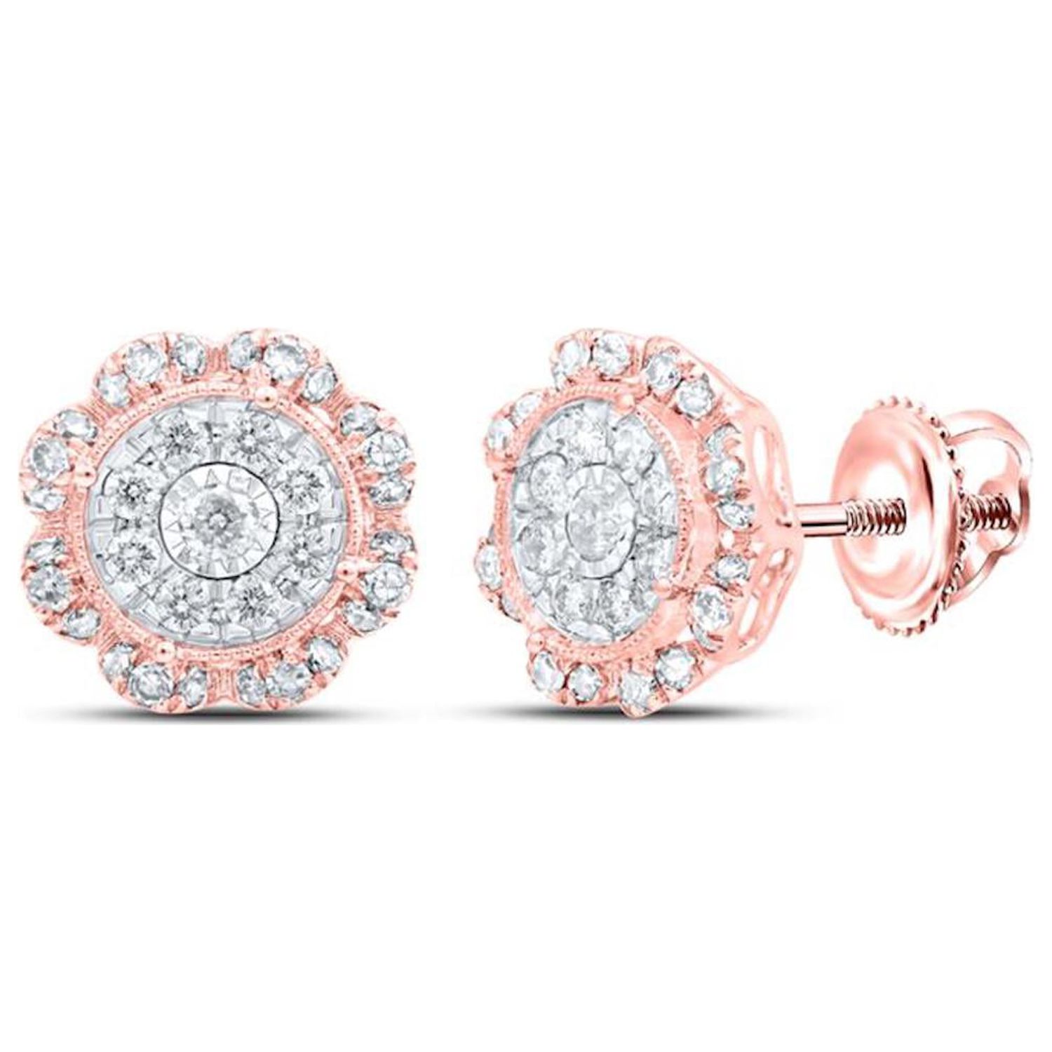 Boucles d'oreilles dormeuses anciennes en or rose et perles | Galerie