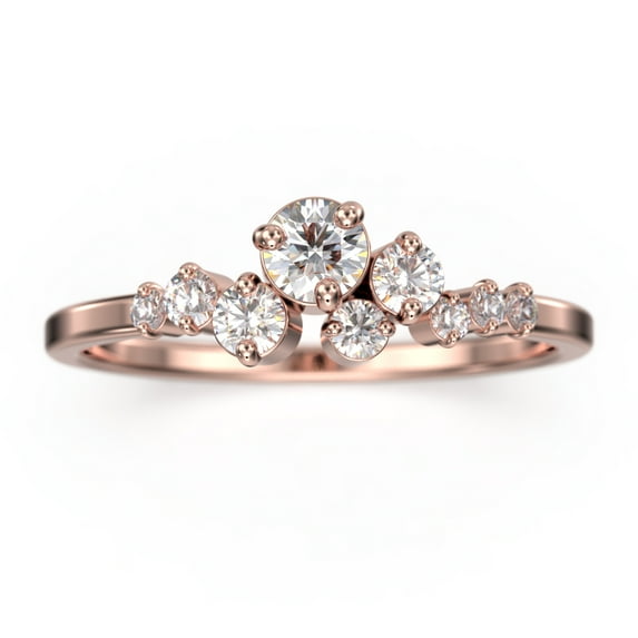 0.65ct Round Diamond Moissanite Clasic Ring 10K Rose GoldWedding Band