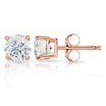 thumbnail image 1 of 0.65ct Round Diamond Stud Earring in 14K Rose Gold Color-IJK, Clarity-I3, 1 of 3