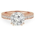 thumbnail image 1 of 0.66 CTW Round Diamond Double Prong Solitaire Engagement Ring with Accents in 14K Rose Gold - Size 7.5, 1 of 1