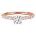 thumbnail image 1 of 0.66 CTW Round Diamond Solitaire Engagement Ring with Accents in 14K Rose Gold - Size 6.5, 1 of 1