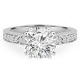 thumbnail image 1 of 0.66 CTW Round Diamond Solitaire Engagement Ring with Accents in 14K White Gold - Size 6, 1 of 1