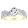 thumbnail image 1 of AFFY 0.66 Carat (Ctw) Round Shape White Natural Diamond Cluster Engagement Ring In 14k Solid Yellow Gold Ring Size-7, 1 of 1