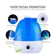 0.66 Gallon Ultrasonic Cool Mist Humidifier, 360  Rotatable Nozzle, Quiet Operation, Auto Shut-Off, for Bedroom & Home Use