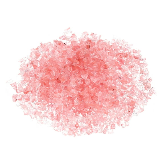 Uxcell 0.66 Pound Fire Glass Stone, 3-6mm Reflective Fire Pit Glass Rock for Fireplace, Pink