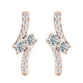 thumbnail image 1 of AFFY (0.66cttw) Round Cut White Natural Diamond Drop Earring In 14k Rose Gold, 1 of 1
