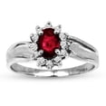 thumbnail image 1 of 0.67 CTTW Natural Heated Ruby & Diamond Fashioon Ring Set, 14K Gold - Size 6, 1 of 1