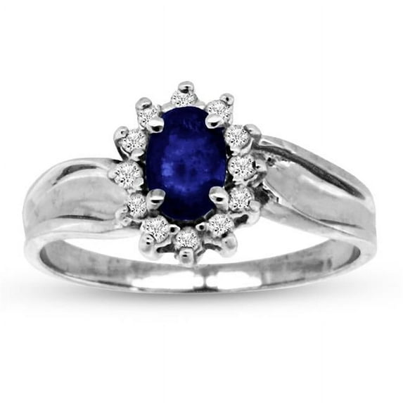 0.67 CTTW Sapphire & Diamond Fashion Ring Set, 14K Gold - Size 9