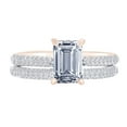 thumbnail image 1 of AFFY 0.67 Carat Round Shape White Natural Diamond Semi Mount Wedding Ring Set 18K Solid Rose Gold Ring Size-8, 1 of 1