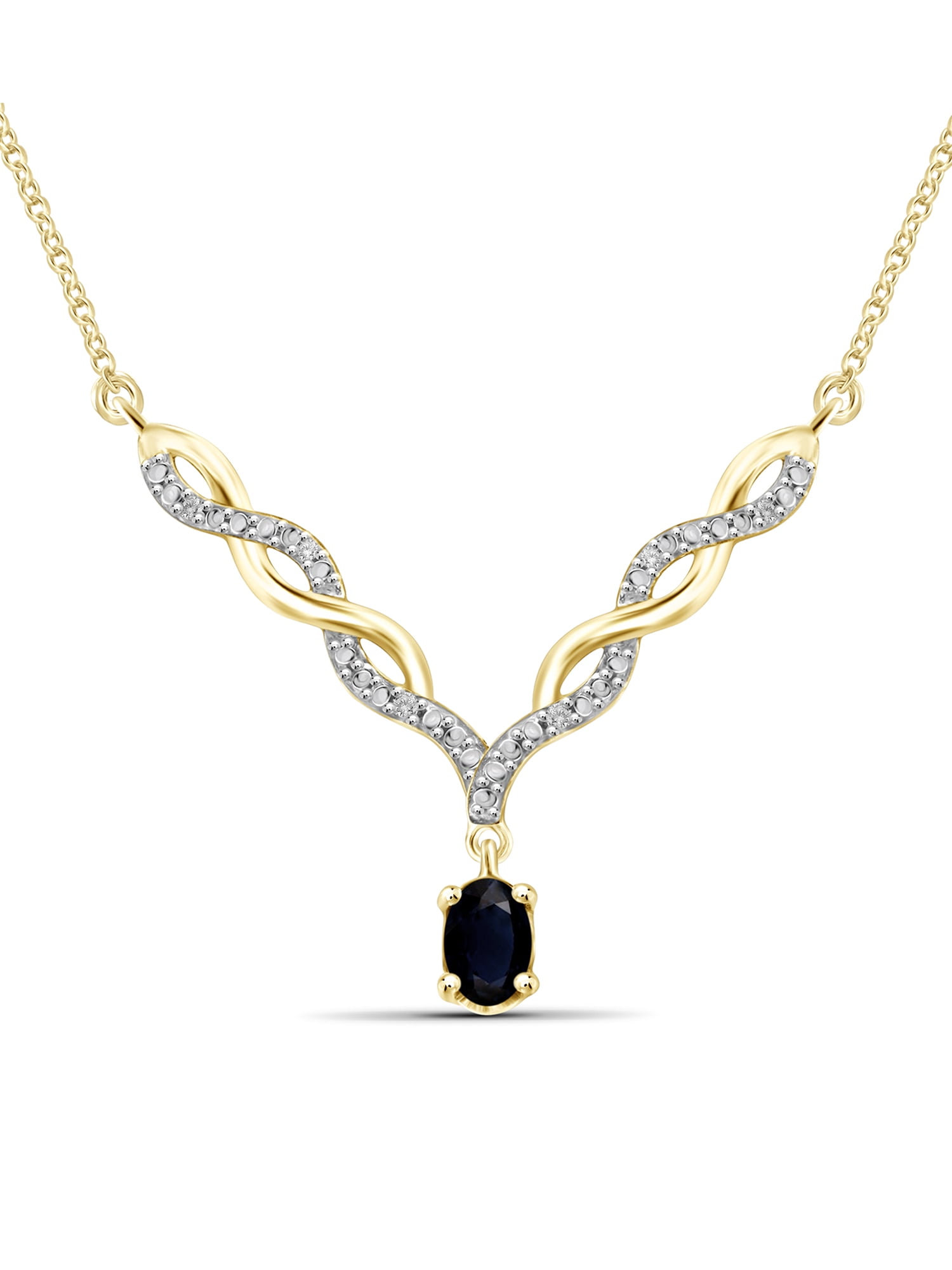 0.67 Carat T.G.W. Sapphire Gemstone and Accent White Diamond Women's Pendant