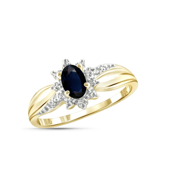 0.67 Carat T.G.W. Sapphire Gemstone and Accent White Diamond Women's Ring