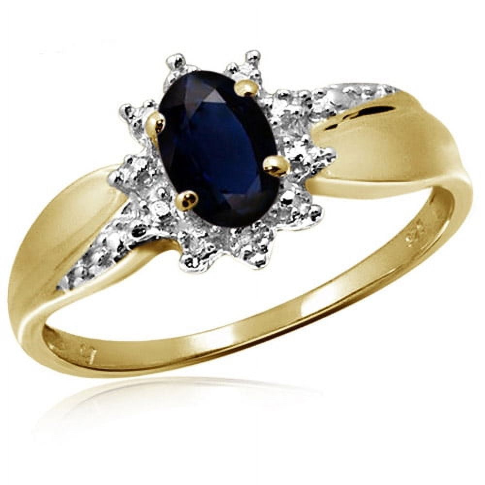 0.67 Carat T.G.W. Sapphire Gemstone and Accent White Diamond Women's Ring