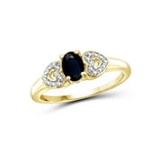 JEWELERSCLUB 0.67 Carat T.G.W. Sapphire Gemstone and Accent White Diamond Women's Ring
