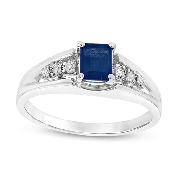 0.68 CTTW Sapphire & Diamond Ring Set, 14K Gold - Size 7.5