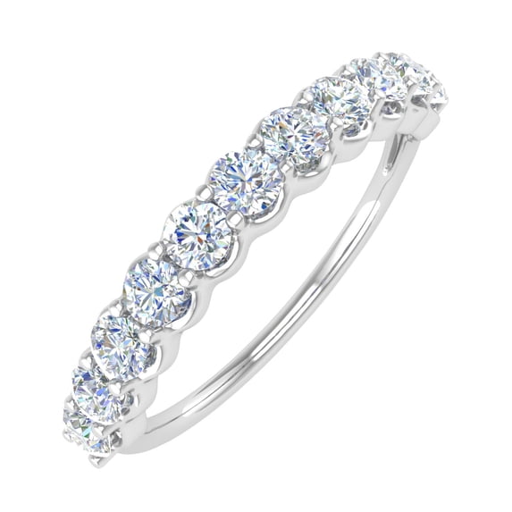 0.68 Carat Natural Diamond Wedding Ring in 14K White Gold (Ring Size 9.5) (SI1-SI2 Clarity)