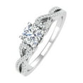 thumbnail image 1 of 0.68 Carat Prong Set Diamond Twisted Engagement Ring in 14K White Gold (Ring Size 8.25), 1 of 5