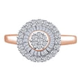 thumbnail image 1 of AFFY 0.69 Cttw Round & baguette Cut White Natural Diamond Halo Ring In 14K Solid Rose Gold, 1 of 2