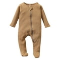 thumbnail image 1 of 0-6M Newborn Baby Footie Pajamas Zipper Front Infant Cotton One-piece Sleeper Pjs Newborn Footed Sleep Play, 1 of 4