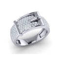 thumbnail image 1 of 0.6ctw Round Cut Diamond Prong Modern Unisex Belt Wedding Ring Anniversary Band Solid 18K Gold G SI1, 1 of 3