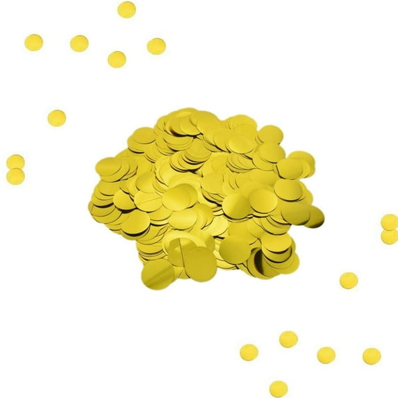0.6in Tissue Paper Confetti,QZS Reusable Gold Confetti Paper for Crafts,0.22LB Portable Sparkling Round Foil Metallic for Indoor,Outdoor