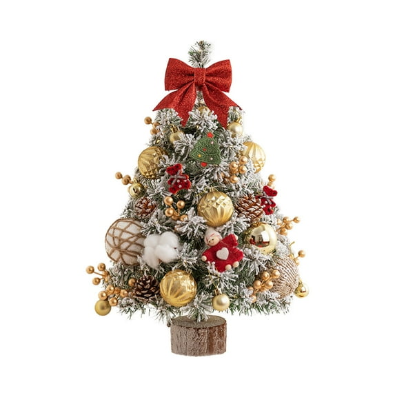 0.6m Mini LED Christmas Tree Tabletop Holiday Decoration for Home Lifelike Artificial Tree with Lights Compact Desktop Festive Ornament Christmas Gift