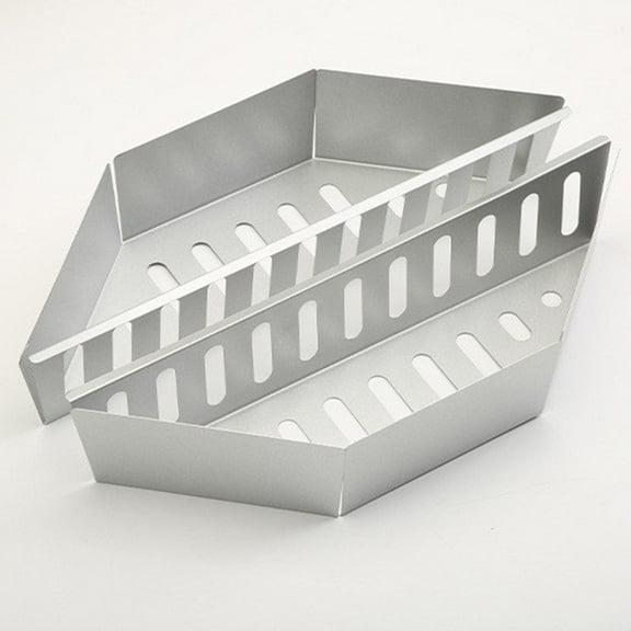 0.6mm Thick BBQ Charcoal Baskets Set, Galvanized Steel Fuel Holders for Outdoor Grilling and Smoking, Durable Ash Box Barbecue Tool for Charcoal Grills