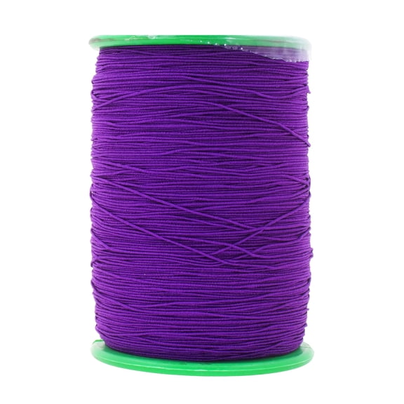 0.6mm Thin Elastic Thread for Sewing Knitting Smocking, Purple Stretch Yarn 546 Yards, Shirring Elastic for DIY Crafts Garments Tutus, Machine Washable, Purple