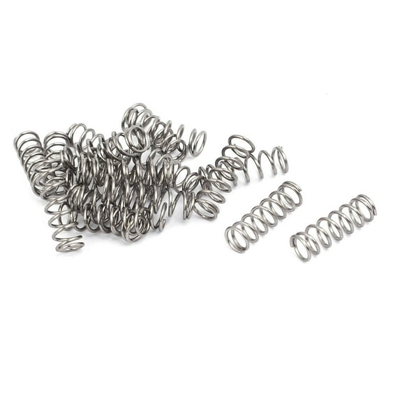 0.6mmx5mmx15mm 304 Stainless Steel Compression Springs Silver Tone 20pcs