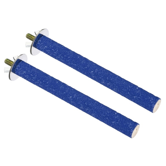 0.6x5.5" Bird Paw Grinding Stick Parrot LoveBird Parakeet Cockatiel Perch Stand, Blue 2 Pack