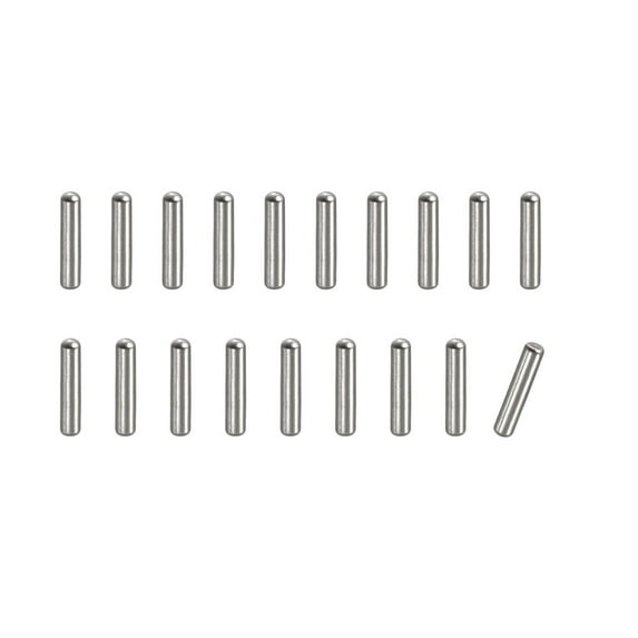 0.6x8mm Dowel Pins, 20 Pack Round Head Flat Chamfered End Dowel Pin