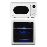 Magic Chef 0.7-cu. ft. 700-Watt Retro Countertop Microwave and 1.7-cu. ft. Retro Beverage Cooler Kit, White