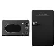 Magic Chef 0.7-cu. ft. 700-Watt Retro Countertop Microwave and 3.2-cu. ft. Energy-Star Certified Retro Mini Fridge Kit, Black