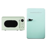 Magic Chef 0.7-cu. ft. 700-Watt Retro Countertop Microwave and 3.2-cu. ft. Energy-Star Certified Retro Mini Fridge Kit, Green