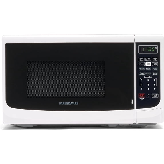 0.7 Cu. Ft Countertop Microwave Oven 700 Watts Auto Cook Defrost Easy Clean Child Safety Lock White Bestseling