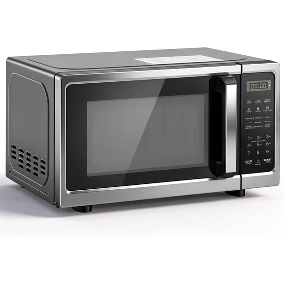 0.7 Cu. Ft Countertop Microwave Ovens, Microwave Oven 700 Watts With LED Lighting,Turntable and Lock,Compact Microwave for Apartments and Dorms,Easy Clean Interior, Black