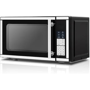 0.7 Cu.Ft Small Microwave Small Space, Mini Microwave with 6 Auto Menus and Lock, 700W Countertop Oven for Apartments, Dorm and Kitchen, Stainless Steel