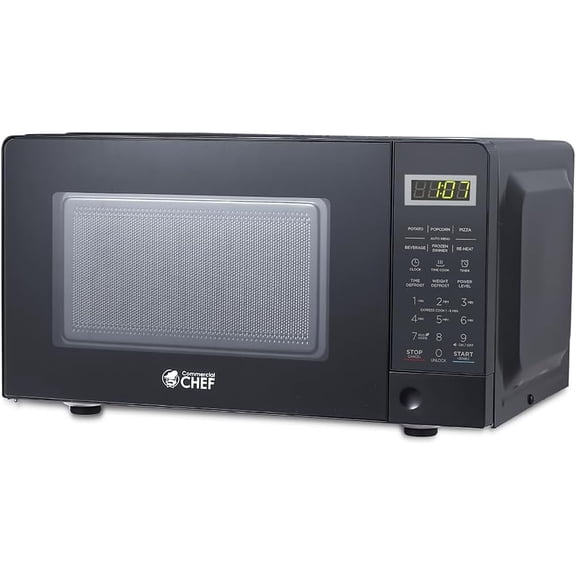 0.7 Cubic Foot 700W Countertop Microwave with 10 Power Levels, 99 Minute Timer, Digital Display, and Pull Handle, Black Bestseling