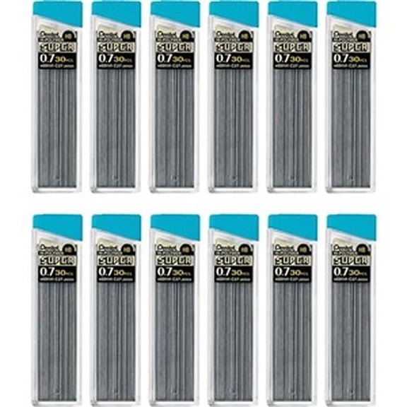0.7 mm Hi-Polymer Black Lead Refills - Pack of 12 - 30 Count