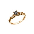 thumbnail image 1 of 0.70 CT 14K Rose Gold Black Diamond Ring Twisted Braided Solitaire, 1 of 2