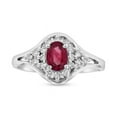 thumbnail image 1 of 0.70 CTW Diamond & RUby Ring, 14K White Gold - Size 5.5, 1 of 1