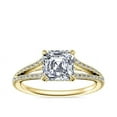 thumbnail image 1 of 0.70 Carat Brilliant Asscher Cut Natural Diamond Solitaire with Accents Beautiful Ring for Engagement Solid 14K Yellow Gold Size 9, 1 of 8
