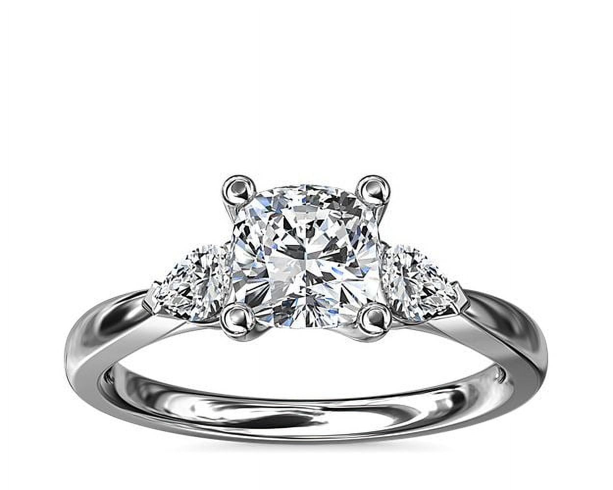 0.70 Carat Brilliant Cushion Cut Natural Diamond Elegant Three Stone