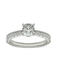 thumbnail image 1 of 0.70 Carat Brilliant Cushion Cut Natural Diamond Solitaire with Accents Beautiful Ring for Engagement Solid 18K White Gold Size 9, 1 of 6