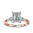 thumbnail image 1 of 0.70 Carat Brilliant Emerald Cut Natural Diamond Three Stone Beautiful Ring for Engagement Solid 18K Rose Gold Size 9, 1 of 8