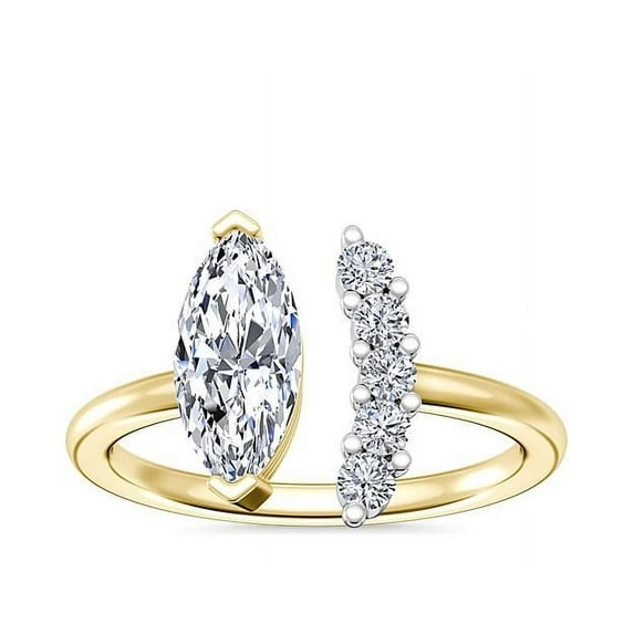 0.70 Carat Brilliant Marquise Cut Natural Diamond Solitaire Beautiful Ring for Engagement Solid 18K Yellow Gold Size 9