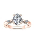 thumbnail image 1 of 0.70 Carat Brilliant Oval Cut Natural Diamond Solitaire with Accents Beautiful Ring for Engagement Solid 18K Rose Gold Size 9, 1 of 8