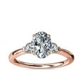 thumbnail image 1 of 0.70 Carat Brilliant Oval Cut Real Diamond Elegant Three Stone Wedding Ring for Women Solid 18K Rose Gold Size 10, 1 of 8