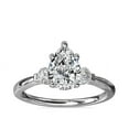 thumbnail image 1 of 0.70 Carat Brilliant Pear Cut Natural Diamond Three Stone Beautiful Ring for Engagement Solid 14K White Gold Size 9, 1 of 7