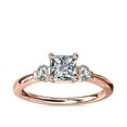 thumbnail image 1 of 0.70 Carat Brilliant Princess Cut Genuine Diamond Three Stone Wonderful Ring for Ladies Solid 14K Rose Gold Size 10.5, 1 of 8
